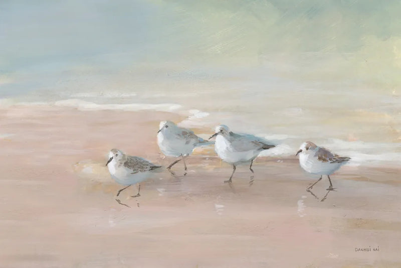 Shorebirds on the Sand I by Danhui Nai. SKU 81239i. Archival Giclee Fine art print for wall decor.