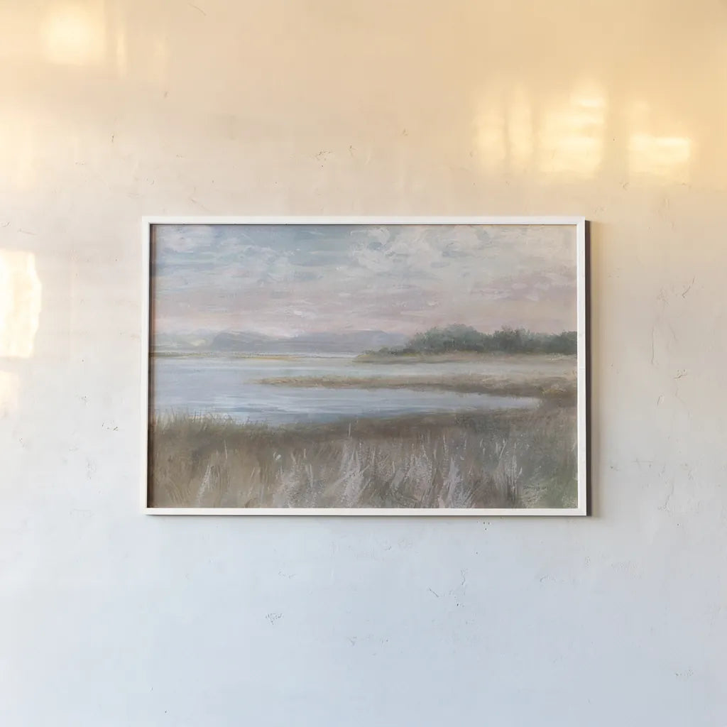 Silver Waters by Danhui Nai. shown as a paper print in a white frame. Available as a archival giclee rolled canvas, fine art paper, or poster print. SKU 70123i.