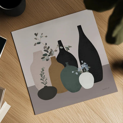 Simple Vessels II by Danhui Nai. Shown as a detailed flat fine art print, highlighting archival giclee quality. Available as an archival giclee rolled canvas, fine art paper, or poster print. SKU 86339a.