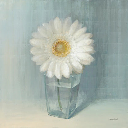 Single White Daisy by Danhui Nai. SKU 5183a. Archival Giclee Fine art print for wall decor.