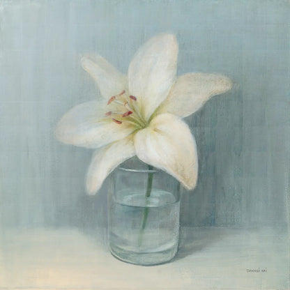 Single White Lily by Danhui Nai. SKU 5184a. Archival Giclee Fine art print for wall decor.