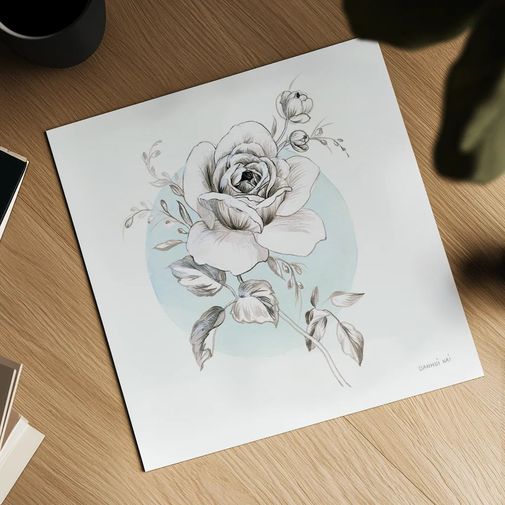 Sketchbook Garden III by Danhui Nai. Shown as a detailed flat fine art print, highlighting archival giclee quality. Available as an archival giclee rolled canvas, fine art paper, or poster print. SKU 41777a.