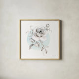 Sketchbook Garden III by Danhui Nai. Shown in a natural wood glass frame for a timeless modern aesthetic. Available as an archival giclee rolled canvas, fine art paper, or poster print. SKU 41777a.