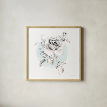 Sketchbook Garden III by Danhui Nai. Shown in a natural wood glass frame for a timeless modern aesthetic. Available as an archival giclee rolled canvas, fine art paper, or poster print. SKU 41777a.