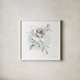 Sketchbook Garden III by Danhui Nai. Shown in a crisp white glass frame for a clean and minimalist style. Available as an archival giclee rolled canvas, fine art paper, or poster print. SKU 41777a.