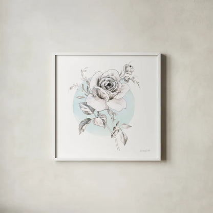 Sketchbook Garden III by Danhui Nai. Shown in a crisp white glass frame for a clean and minimalist style. Available as an archival giclee rolled canvas, fine art paper, or poster print. SKU 41777a.
