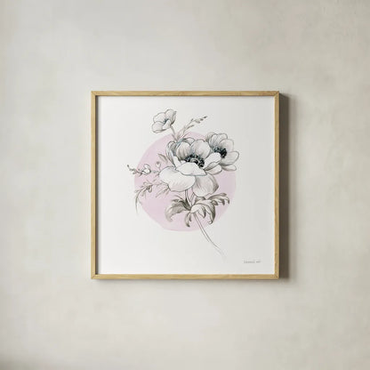 Sketchbook Garden IV by Danhui Nai. Shown in a natural wood glass frame for a timeless modern aesthetic. Available as an archival giclee rolled canvas, fine art paper, or poster print. SKU 41778a.