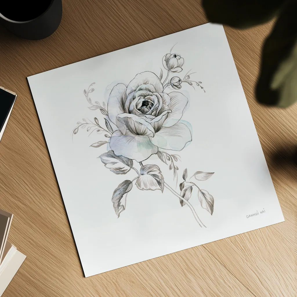 Sketchbook Garden IX by Danhui Nai. Shown as a detailed flat fine art print, highlighting archival giclee quality. Available as an archival giclee rolled canvas, fine art paper, or poster print. SKU 41783a.