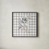 Sketchbook Garden IX Checker by Danhui Nai. Shown in a sleek black glass frame for a contemporary gallery look. Available as an archival giclee rolled canvas, fine art paper, or poster print. SKU 42441a.