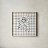 Sketchbook Garden IX Checker by Danhui Nai. Shown in a natural wood glass frame for a timeless modern aesthetic. Available as an archival giclee rolled canvas, fine art paper, or poster print. SKU 42441a.