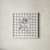 Sketchbook Garden IX Checker by Danhui Nai. Shown in a crisp white glass frame for a clean and minimalist style. Available as an archival giclee rolled canvas, fine art paper, or poster print. SKU 42441a.