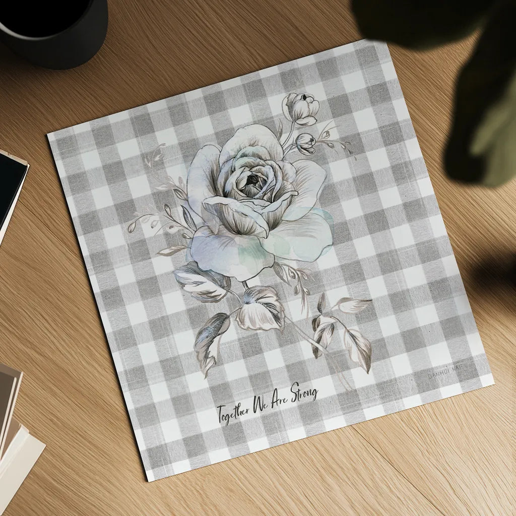 Sketchbook Garden IX Checker Together by Danhui Nai. Shown as a detailed flat fine art print, highlighting archival giclee quality. Available as an archival giclee rolled canvas, fine art paper, or poster print. SKU 42611a.