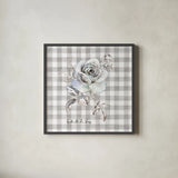 Sketchbook Garden IX Checker Together by Danhui Nai. Shown in a sleek black glass frame for a contemporary gallery look. Available as an archival giclee rolled canvas, fine art paper, or poster print. SKU 42611a.