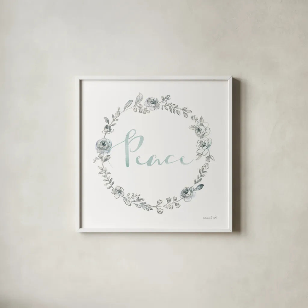 Sketchbook Garden VI by Danhui Nai. Shown in a crisp white glass frame for a clean and minimalist style. Available as an archival giclee rolled canvas, fine art paper, or poster print. SKU 41780a.