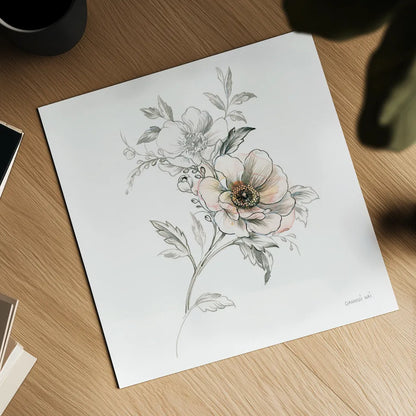 Sketchbook Garden VII by Danhui Nai. Shown as a detailed flat fine art print, highlighting archival giclee quality. Available as an archival giclee rolled canvas, fine art paper, or poster print. SKU 41781a.