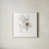 Sketchbook Garden VII by Danhui Nai. Shown in a crisp white glass frame for a clean and minimalist style. Available as an archival giclee rolled canvas, fine art paper, or poster print. SKU 41781a.