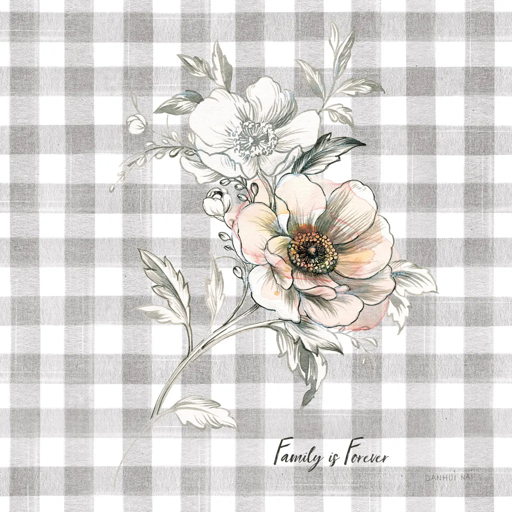 Sketchbook Garden VII Checker Family by Danhui Nai. SKU 42609a. Archival Giclee Fine art print for wall decor.