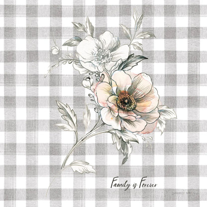 Sketchbook Garden VII Checker Family by Danhui Nai. SKU 42609a. Archival Giclee Fine art print for wall decor.