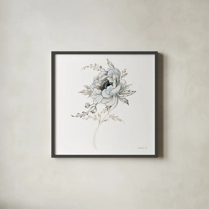 Sketchbook Garden VIII by Danhui Nai. Shown in a sleek black glass frame for a contemporary gallery look. Available as an archival giclee rolled canvas, fine art paper, or poster print. SKU 41782a.