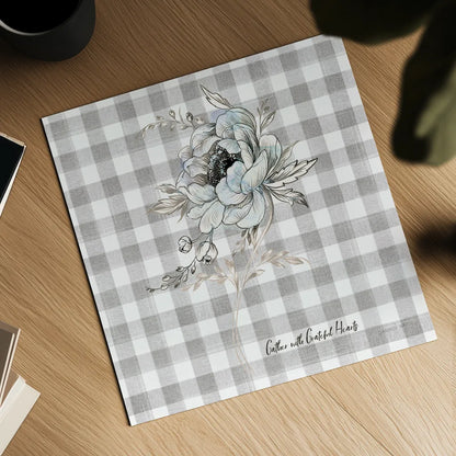 Sketchbook Garden VIII Checker Gather by Danhui Nai. Shown as a detailed flat fine art print, highlighting archival giclee quality. Available as an archival giclee rolled canvas, fine art paper, or poster print. SKU 42610a.