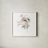 Sketchbook Garden X by Danhui Nai. Shown in a crisp white glass frame for a clean and minimalist style. Available as an archival giclee rolled canvas, fine art paper, or poster print. SKU 41784a.