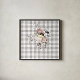 Sketchbook Garden X Checker by Danhui Nai. Shown in a sleek black glass frame for a contemporary gallery look. Available as an archival giclee rolled canvas, fine art paper, or poster print. SKU 42442a.