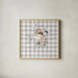 Sketchbook Garden X Checker by Danhui Nai. Shown in a natural wood glass frame for a timeless modern aesthetic. Available as an archival giclee rolled canvas, fine art paper, or poster print. SKU 42442a.