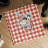 Sketchbook Garden X Red Checker by Danhui Nai. Shown as a detailed flat fine art print, highlighting archival giclee quality. Available as an archival giclee rolled canvas, fine art paper, or poster print. SKU 42824a.