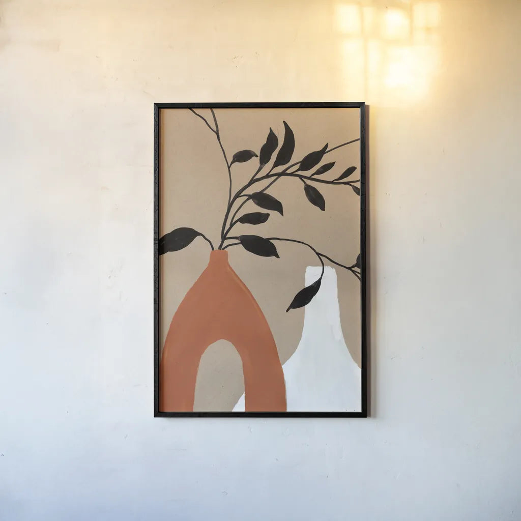 Slender Stems I Crop by Danhui Nai. shown as a paper print in a black flame. Available as a archival giclee rolled canvas, fine art paper, or poster print. SKU 79290h.