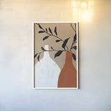 Slender Stems II Terracotta Crop by Danhui Nai. shown as a paper print in a white frame. Available as a archival giclee rolled canvas, fine art paper, or poster print. SKU 80192h.