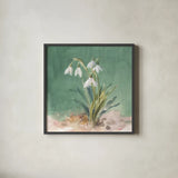 Soft Dewdrops by Danhui Nai. Shown in a sleek black glass frame for a contemporary gallery look. Available as an archival giclee rolled canvas, fine art paper, or poster print. SKU 72637a.