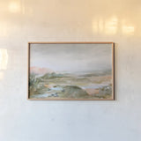 Soft Horizon by Danhui Nai. shown as a paper print in a natural frame. Available as a archival giclee rolled canvas, fine art paper, or poster print. SKU 99021i.