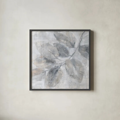 Soft Leaves II by Danhui Nai. Shown in a sleek black glass frame for a contemporary gallery look. Available as an archival giclee rolled canvas, fine art paper, or poster print. SKU 84439a.