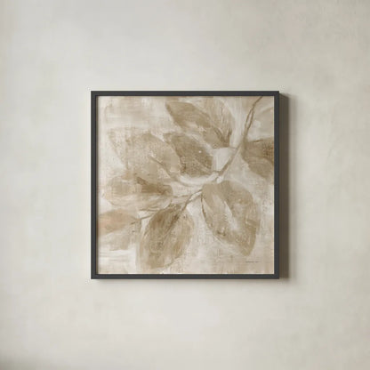 Soft Leaves II Verdant by Danhui Nai. Shown in a sleek black glass frame for a contemporary gallery look. Available as an archival giclee rolled canvas, fine art paper, or poster print. SKU 85293a.