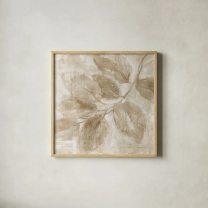 Soft Leaves II Verdant by Danhui Nai. Shown in a natural wood glass frame for a timeless modern aesthetic. Available as an archival giclee rolled canvas, fine art paper, or poster print. SKU 85293a.