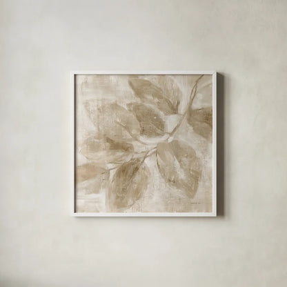Soft Leaves II Verdant by Danhui Nai. Shown in a crisp white glass frame for a clean and minimalist style. Available as an archival giclee rolled canvas, fine art paper, or poster print. SKU 85293a.