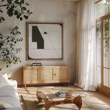 Someday Soon by Danhui Nai. Shown in a natural wood frame in a cozy modern living room. Available as an archival giclee rolled canvas, fine art paper, or poster print. SKU 86540a.
