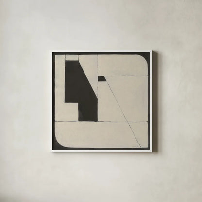 Someday Soon Tan by Danhui Nai. Shown in a crisp white glass frame for a clean and minimalist style. Available as an archival giclee rolled canvas, fine art paper, or poster print. SKU 86781a.