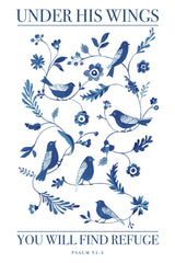 Songbird Celebration Bible Quote by Danhui Nai. SKU 98884h. Archival Giclee Fine art print for wall decor.