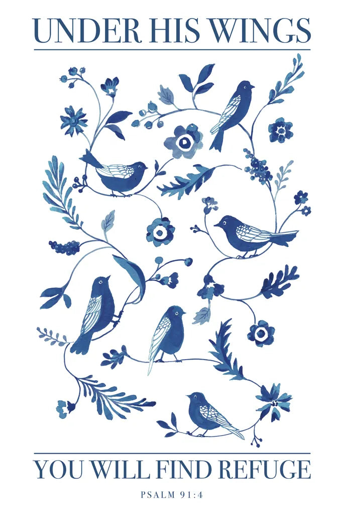 Songbird Celebration Bible Quote by Danhui Nai. SKU 98884h. Archival Giclee Fine art print for wall decor.