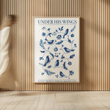 Songbird Celebration Bible Quote by Danhui Nai. shown as over sized large wall art. Available as an archival giclee rolled canvas, fine art paper, or poster print. SKU 98884h.