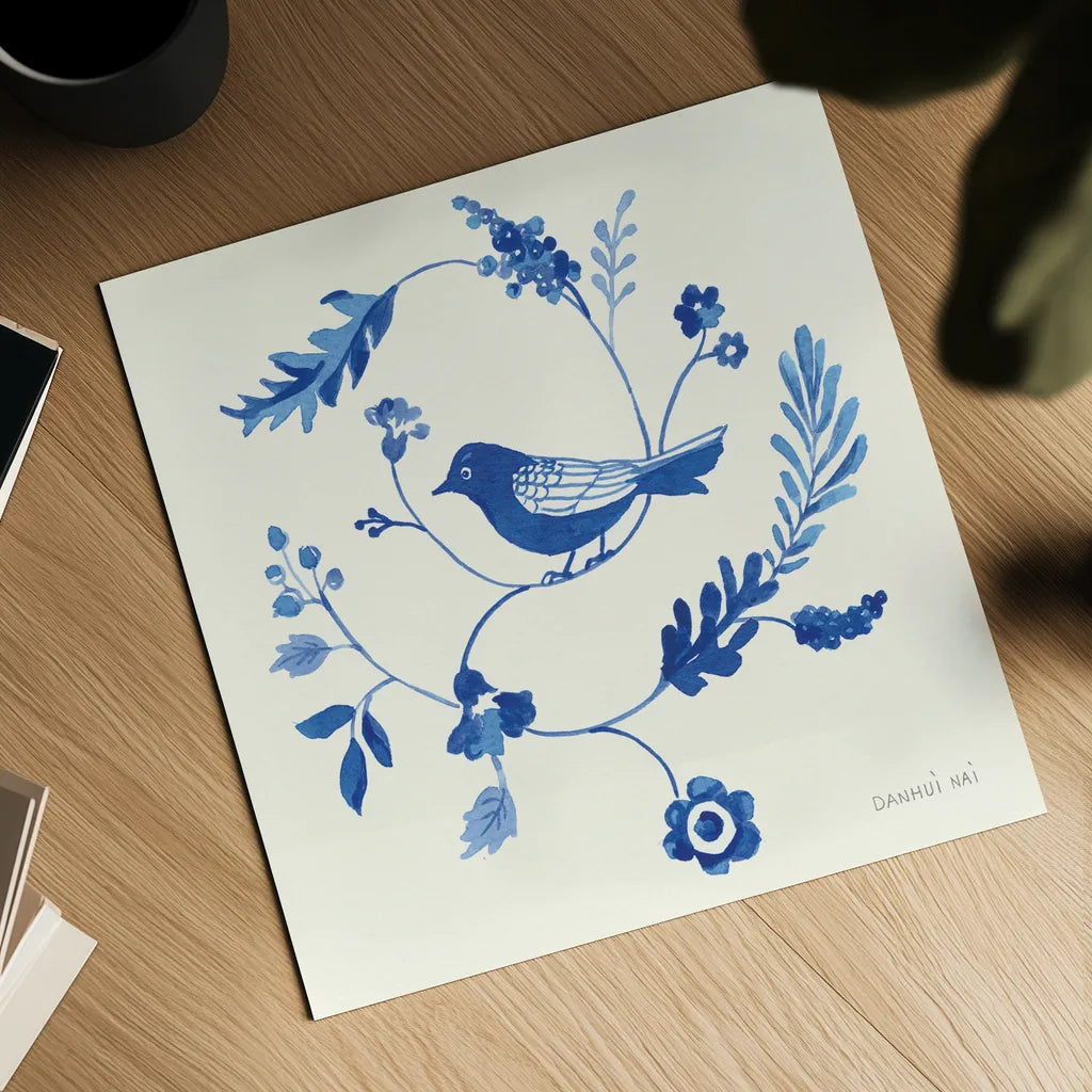 Songbird Celebration III by Danhui Nai. Shown as a detailed flat fine art print, highlighting archival giclee quality. Available as an archival giclee rolled canvas, fine art paper, or poster print. SKU 63411a.