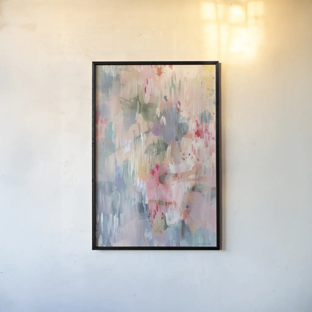 Soothing Abstract by Danhui Nai. shown as a paper print in a black flame. Available as a archival giclee rolled canvas, fine art paper, or poster print. SKU 69679h.