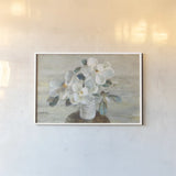 Sophies Magnolia Neutral by Danhui Nai. shown as a paper print in a white frame. Available as a archival giclee rolled canvas, fine art paper, or poster print. SKU 76366i.