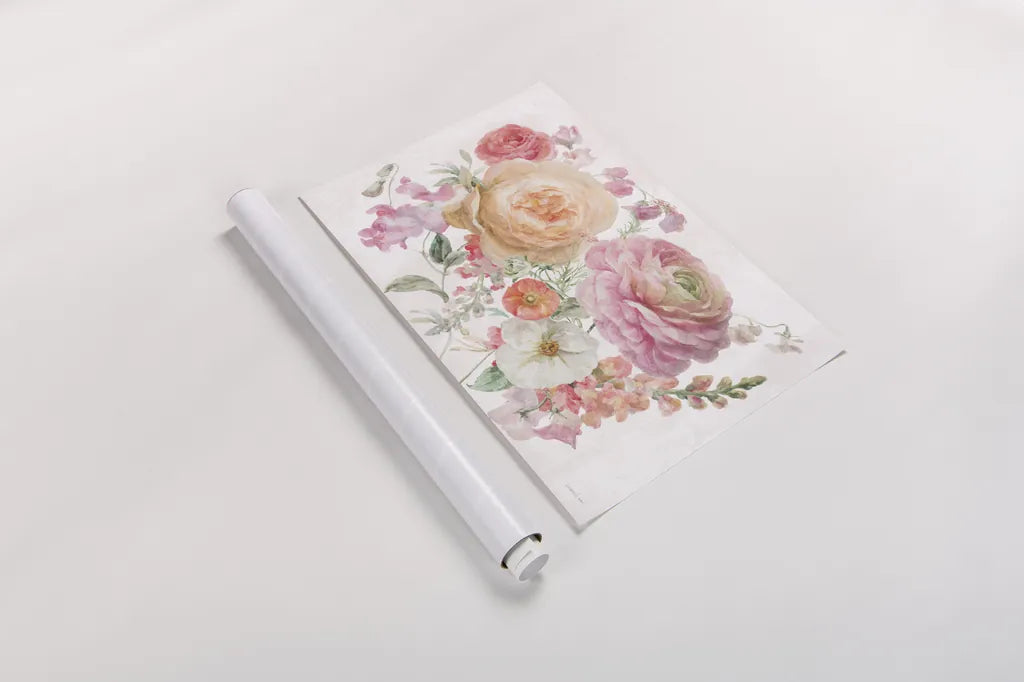 Sorbet Floret I by Danhui Nai. shown as a rolled paper print. Available as archival giclee rolled canvas, fine art paper, or poster print. SKU 78807i.