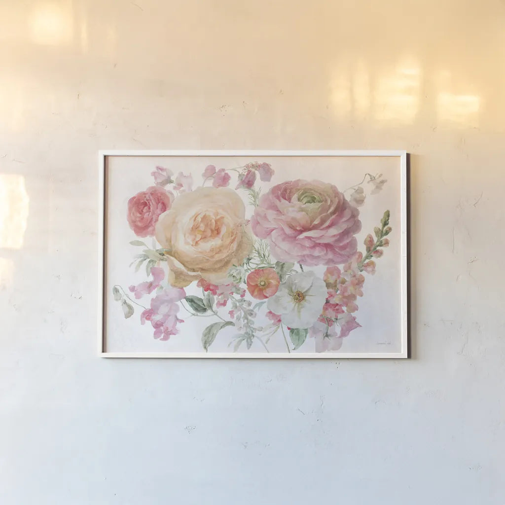 Sorbet Floret I by Danhui Nai. shown as a paper print in a white frame. Available as a archival giclee rolled canvas, fine art paper, or poster print. SKU 78807i.