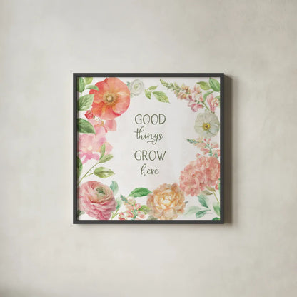 Sorbet Floret VI by Danhui Nai. Shown in a sleek black glass frame for a contemporary gallery look. Available as an archival giclee rolled canvas, fine art paper, or poster print. SKU 79858a.