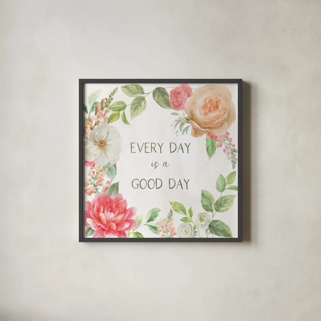 Sorbet Floret VII by Danhui Nai. Shown in a sleek black glass frame for a contemporary gallery look. Available as an archival giclee rolled canvas, fine art paper, or poster print. SKU 79859a.