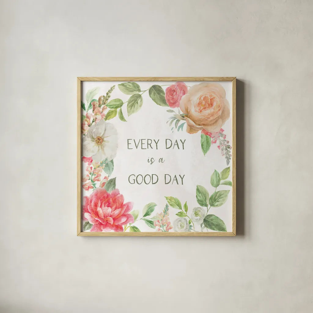 Sorbet Floret VII by Danhui Nai. Shown in a natural wood glass frame for a timeless modern aesthetic. Available as an archival giclee rolled canvas, fine art paper, or poster print. SKU 79859a.