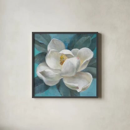 Southern Bloom by Danhui Nai. Shown in a sleek black glass frame for a contemporary gallery look. Available as an archival giclee rolled canvas, fine art paper, or poster print. SKU 66049a.